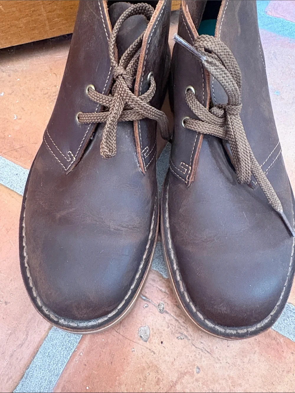Clarks Bushacre 3 Chukka Leather Lace-up Boot Beeswax Brown 8.5